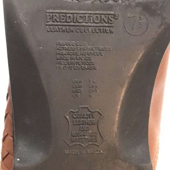 Predictions Leather Collection Woven Leather Mule Women's 7.5 Brown Slip-On Shoe - Picture 9 of 10